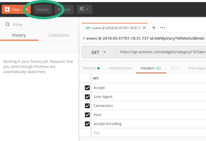 Import Collection into Postman