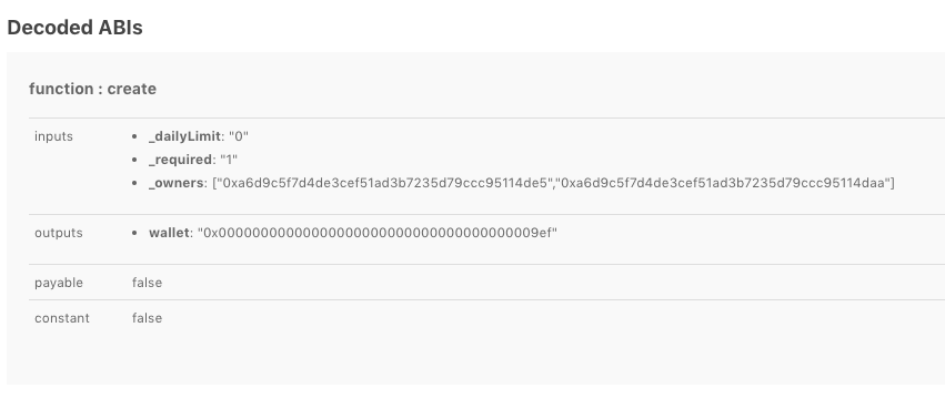 example of a decoded smart contract function call